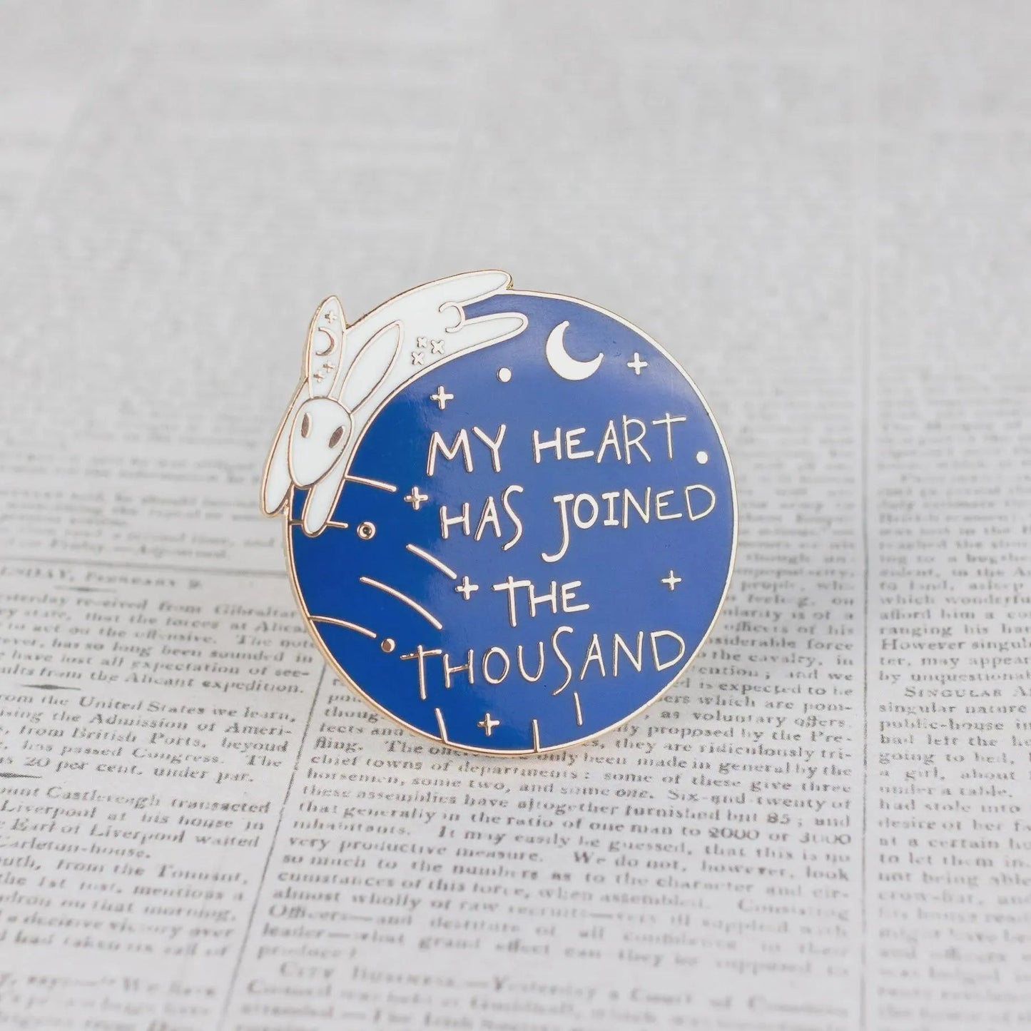 Joined the Thousand, literary enamel pin