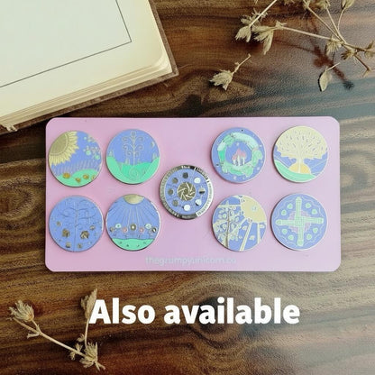 Yule Christmas, witchy enamel pin